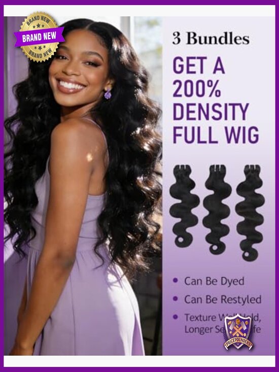 Body Wave Bundles Human Hair 16-22 inch No Tangle No Shedding 3X Long-Lasting main image 6